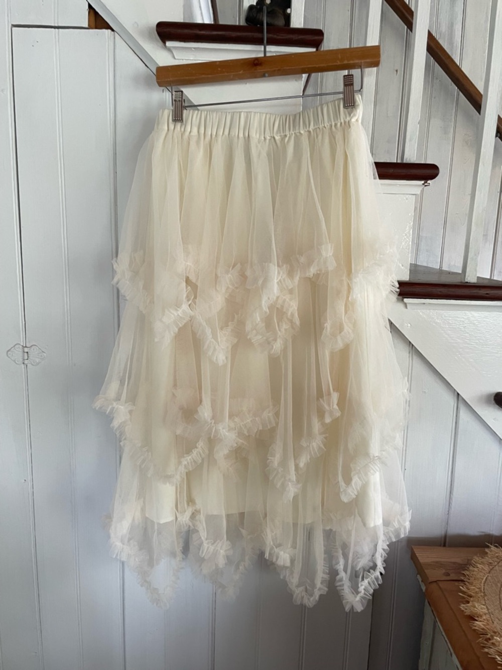 Lulus Women's Cream Tiered Tulle Skirt